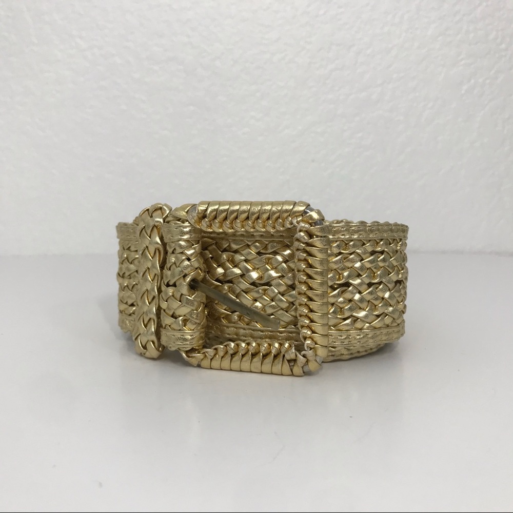 Boho Gold Metallic Vintage Leather Belt